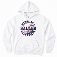 Funny Baller Wanna Be A Shot Caller Baseball Player Hoodie