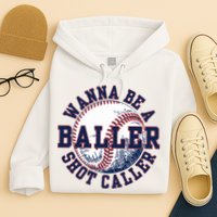 Funny Baller Wanna Be A Shot Caller Baseball Player Hoodie
