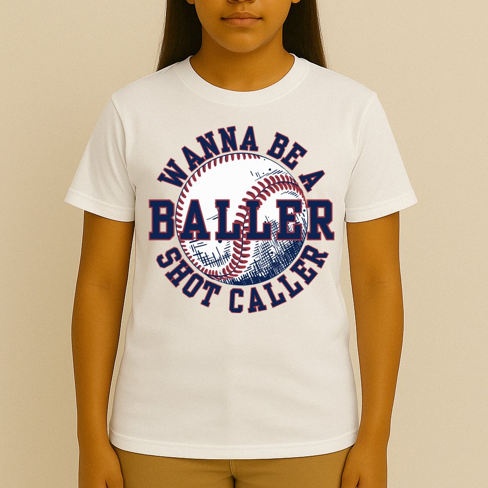 Funny Baller Wanna Be A Shot Caller Baseball Player T-Shirt
