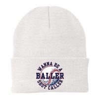 Funny Baller Wanna Be A Shot Caller Baseball Player Beanie