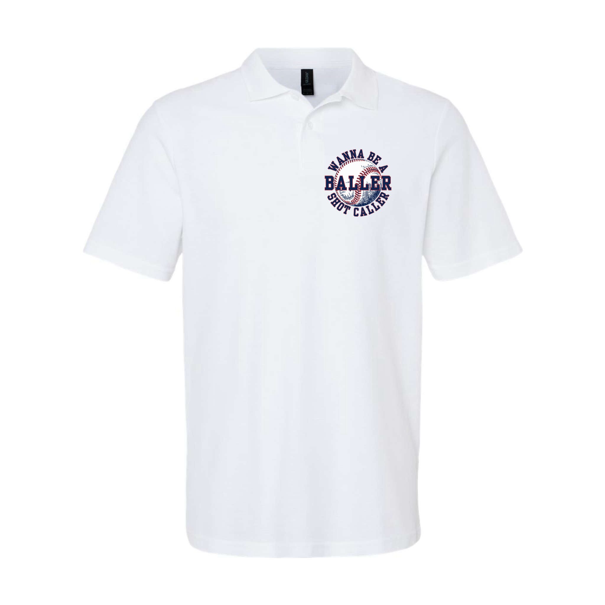 Funny Baller Wanna Be A Shot Caller Baseball Player Polo