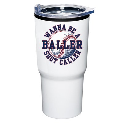 Funny Baller Wanna Be A Shot Caller Baseball Player Tumbler