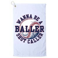 Funny Baller Wanna Be A Shot Caller Baseball Player Golf Towel