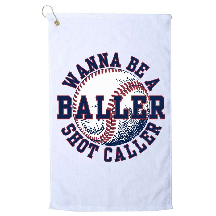 Funny Baller Wanna Be A Shot Caller Baseball Player Golf Towel