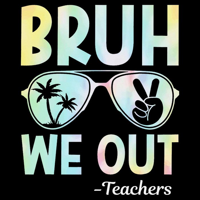Funny Bruh We Out Teachers End Of School Year Teacher Stripe Pom Pom Beanie