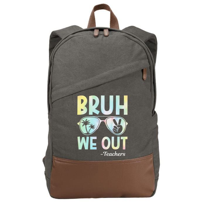 Funny Bruh We Out Teachers End Of School Year Teacher Cotton Canvas Backpack