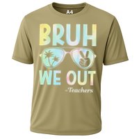 Funny Bruh We Out Teachers End Of School Year Teacher Cooling Performance Crew T-Shirt