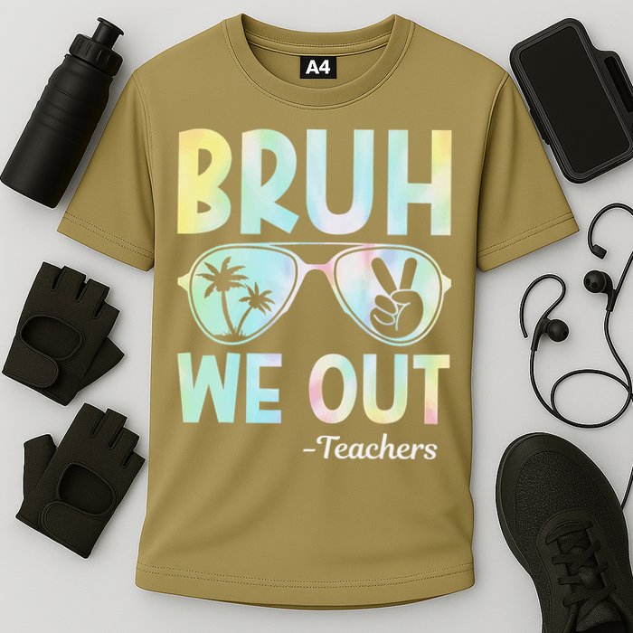 Funny Bruh We Out Teachers End Of School Year Teacher Cooling Performance Crew T-Shirt