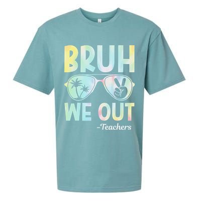 Funny Bruh We Out Teachers End Of School Year Teacher Sueded Cloud Jersey T-Shirt