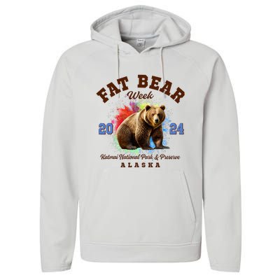 Fat Bear Week 2024 Katmai National Park And Preserve Alaska Performance Fleece Hoodie