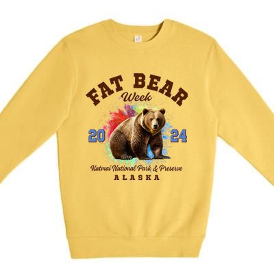 Fat Bear Week 2024 Katmai National Park And Preserve Alaska Premium Crewneck Sweatshirt