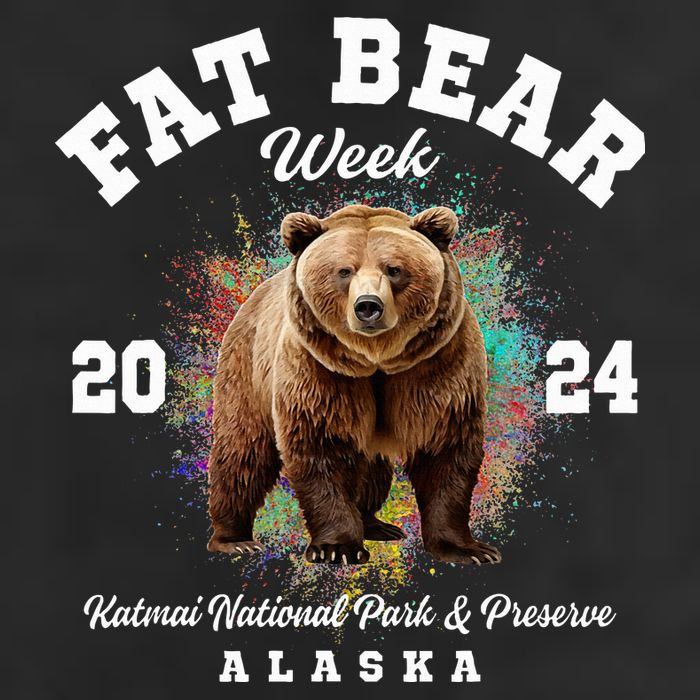 Fat Bear Week 2024 Katmai National Park And Preserve Alaska 7 Panel Mesh Trucker Snapback Hat