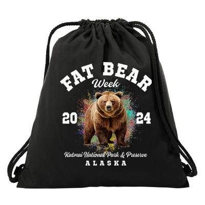 Fat Bear Week 2024 Katmai National Park And Preserve Alaska Drawstring Bag