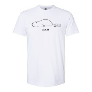 Funny Beaver Wildlife Pun Dam It Softstyle CVC T-Shirt