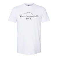 Funny Beaver Wildlife Pun Dam It Softstyle CVC T-Shirt