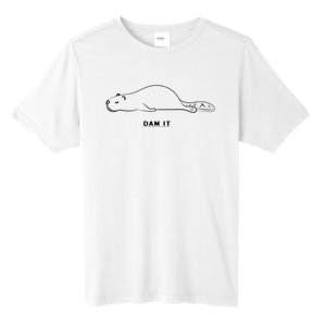 Funny Beaver Wildlife Pun Dam It Tall Fusion ChromaSoft Performance T-Shirt