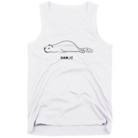 Funny Beaver Wildlife Pun Dam It Tank Top