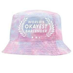 Funny Bartending Worlds Okayest Bartender Tie-Dyed Bucket Hat