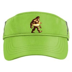 Funny Bigfoot Wearing Duck Floater Adult Drive Performance Visor