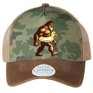 Funny Bigfoot Wearing Duck Floater Legacy Tie Dye Trucker Hat