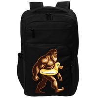 Funny Bigfoot Wearing Duck Floater Impact Tech Backpack