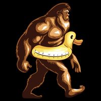 Funny Bigfoot Wearing Duck Floater Impact Tech Backpack