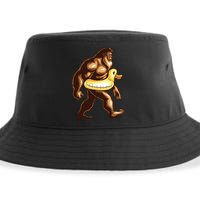 Funny Bigfoot Wearing Duck Floater Sustainable Bucket Hat
