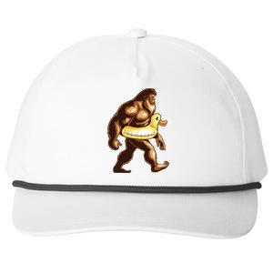 Funny Bigfoot Wearing Duck Floater Snapback Five-Panel Rope Hat