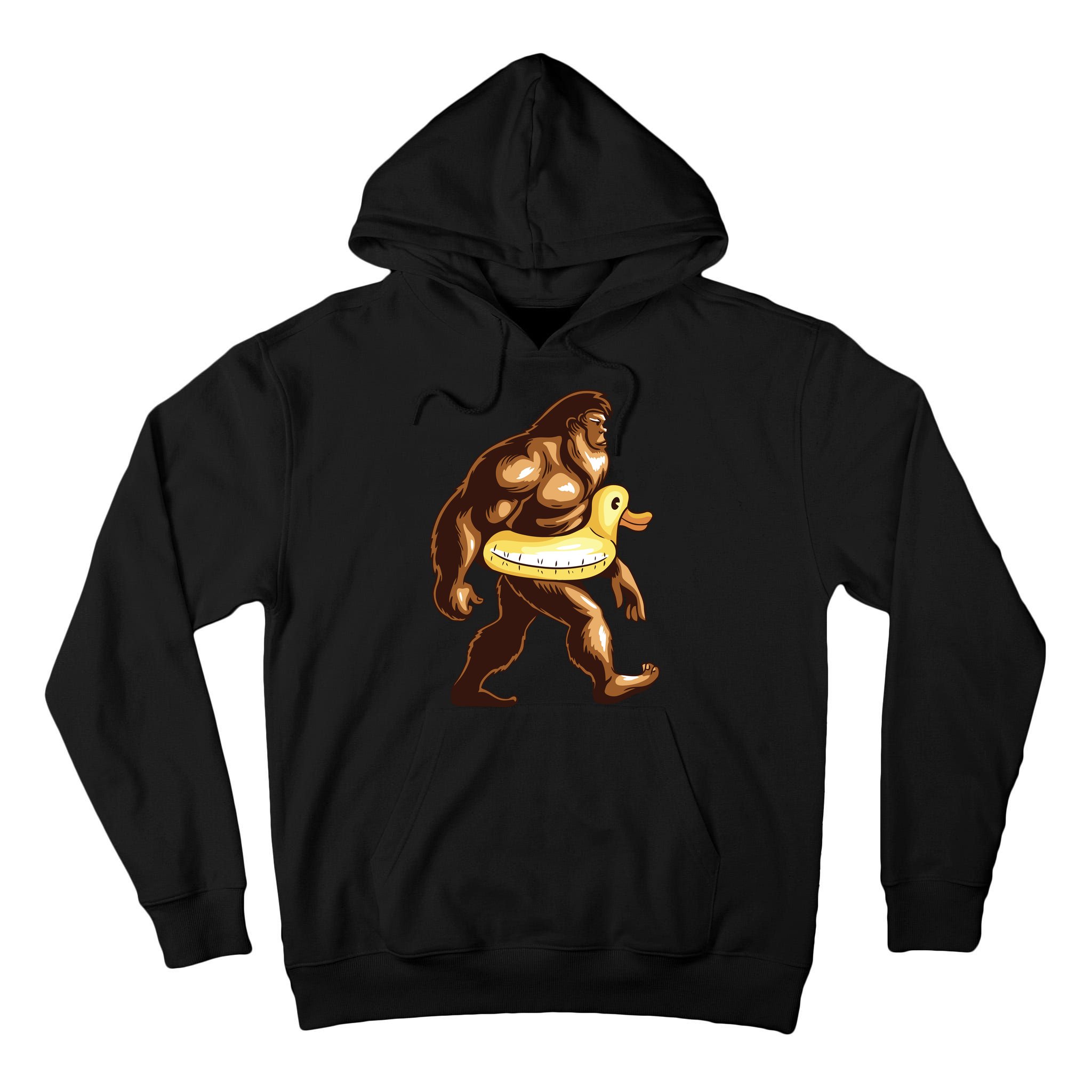 Funny Bigfoot Wearing Duck Floater Tall Hoodie