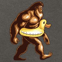 Funny Bigfoot Wearing Duck Floater Cotton Canvas Backpack