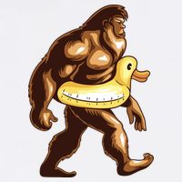 Funny Bigfoot Wearing Duck Floater Garment-Dyed Sweatshirt
