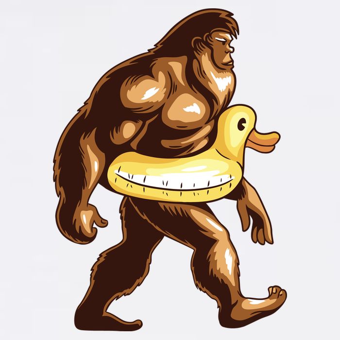 Funny Bigfoot Wearing Duck Floater Garment-Dyed Sweatshirt