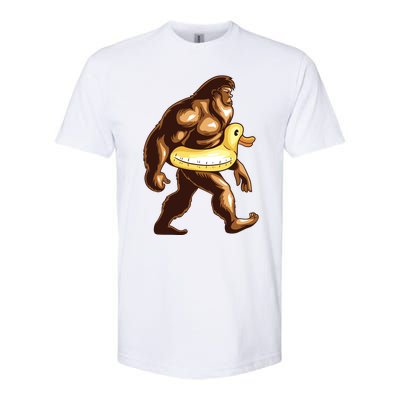 Funny Bigfoot Wearing Duck Floater Softstyle® CVC T-Shirt