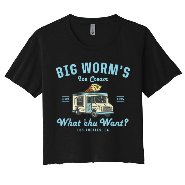 Funny Big Worm's Ice Cream Truck Gift What Chu Want Gift Crop Top