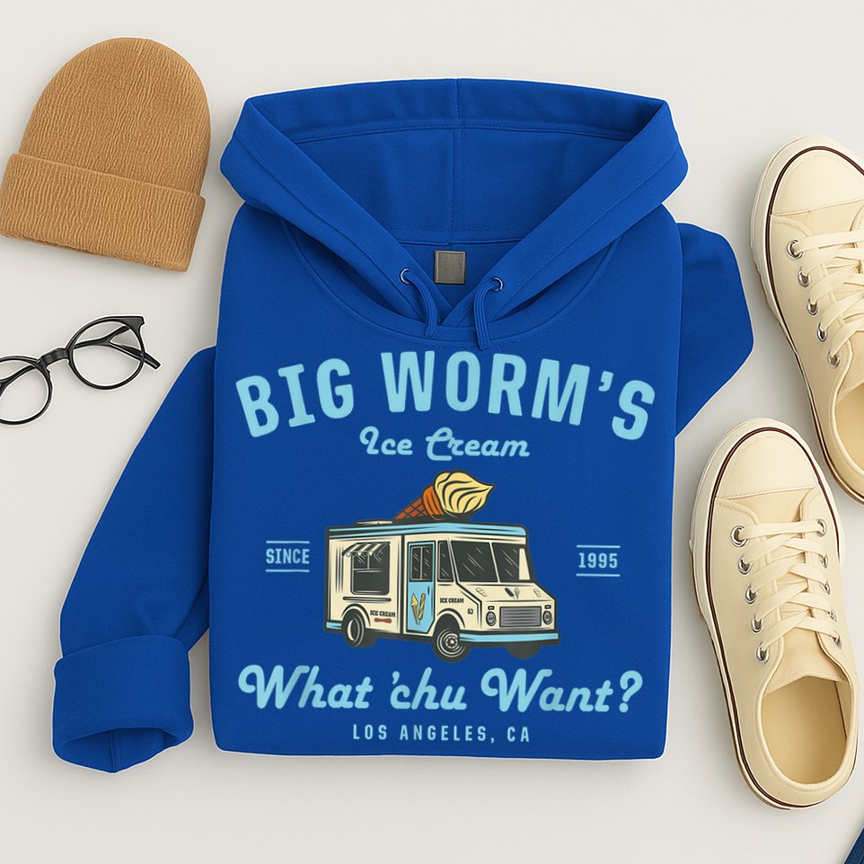 Funny Big Worm's Ice Cream Truck Gift What Chu Want Gift Hoodie