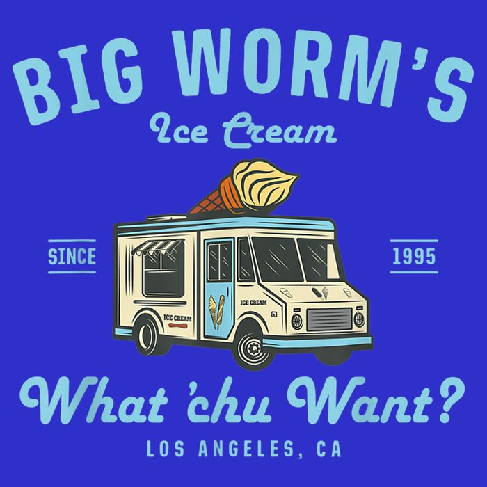 Funny Big Worm's Ice Cream Truck Gift What Chu Want Gift Womens T-Shirt