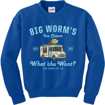 Funny Big Worm's Ice Cream Truck Gift What Chu Want Gift Kids Sweatshirt
