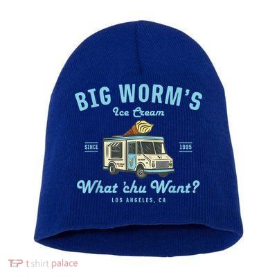 Funny Big Worm's Ice Cream Truck Gift What Chu Want Gift Short Acrylic Beanie