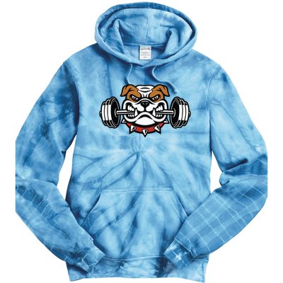 Funny Bulldog Weightlifting Fitness Gym Tie Dye Hoodie