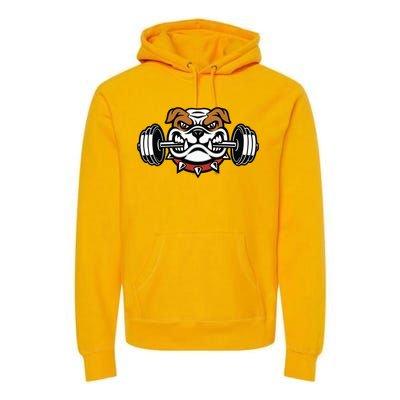 Funny Bulldog Weightlifting Fitness Gym Premium Hoodie