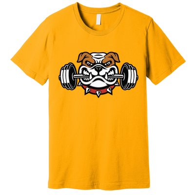 Funny Bulldog Weightlifting Fitness Gym Premium T-Shirt