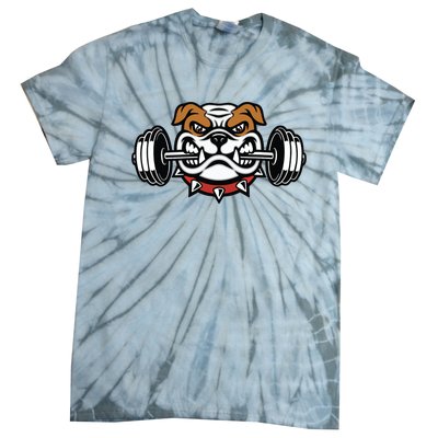 Funny Bulldog Weightlifting Fitness Gym Tie-Dye T-Shirt