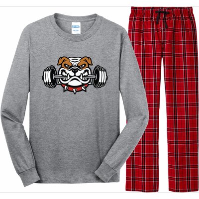 Funny Bulldog Weightlifting Fitness Gym Long Sleeve Pajama Set