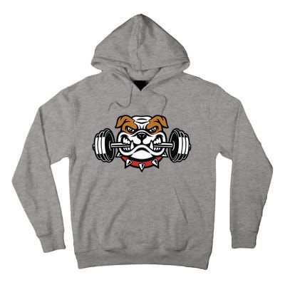 Funny Bulldog Weightlifting Fitness Gym Tall Hoodie