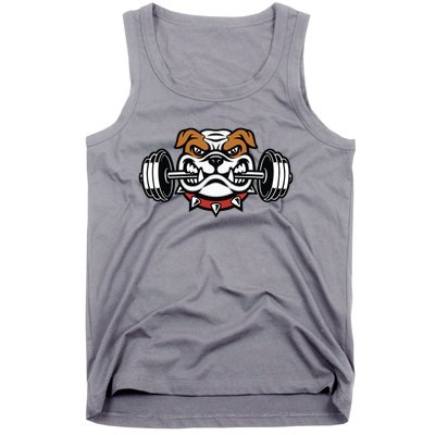 Funny Bulldog Weightlifting Fitness Gym Tank Top