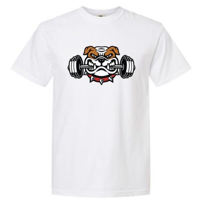 Funny Bulldog Weightlifting Fitness Gym Garment-Dyed Heavyweight T-Shirt