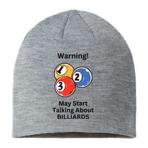 Funny Billiards Warning May Start Talking About Billiards Sustainable Beanie