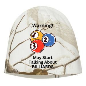 Funny Billiards Warning May Start Talking About Billiards Kati - Camo Knit Beanie