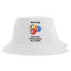 Funny Billiards Warning May Start Talking About Billiards Sustainable Bucket Hat