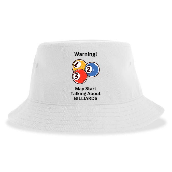 Funny Billiards Warning May Start Talking About Billiards Sustainable Bucket Hat